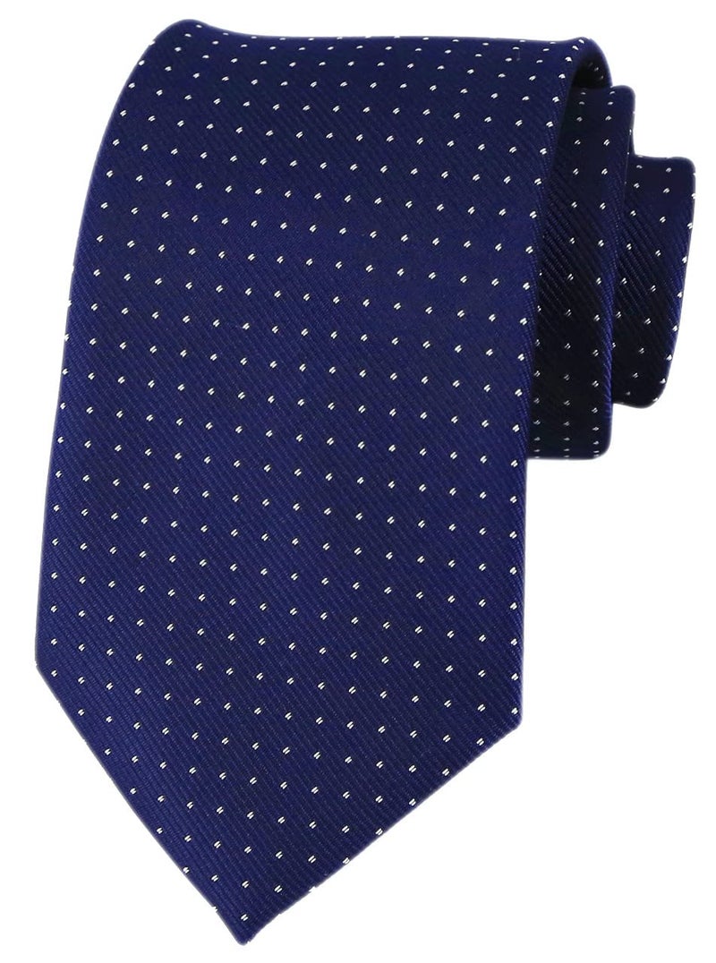 Secdtie Fashion Navy Blue Neckties Pin Dots Silk Tie Suit Fitness Dating Fashion For Men - Image 3